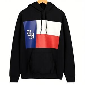 Brockhampton Men's Large Last Show Ever Indio California Black Band Flag Hoodie